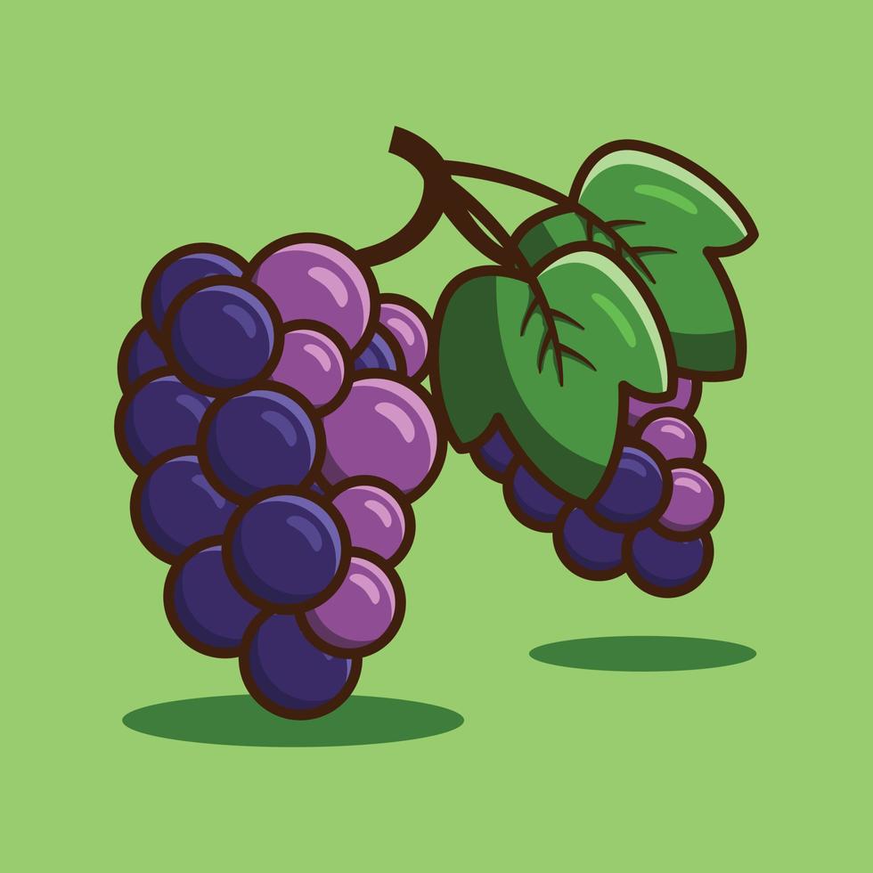 Grape vector illustration. Flat cartoon style.