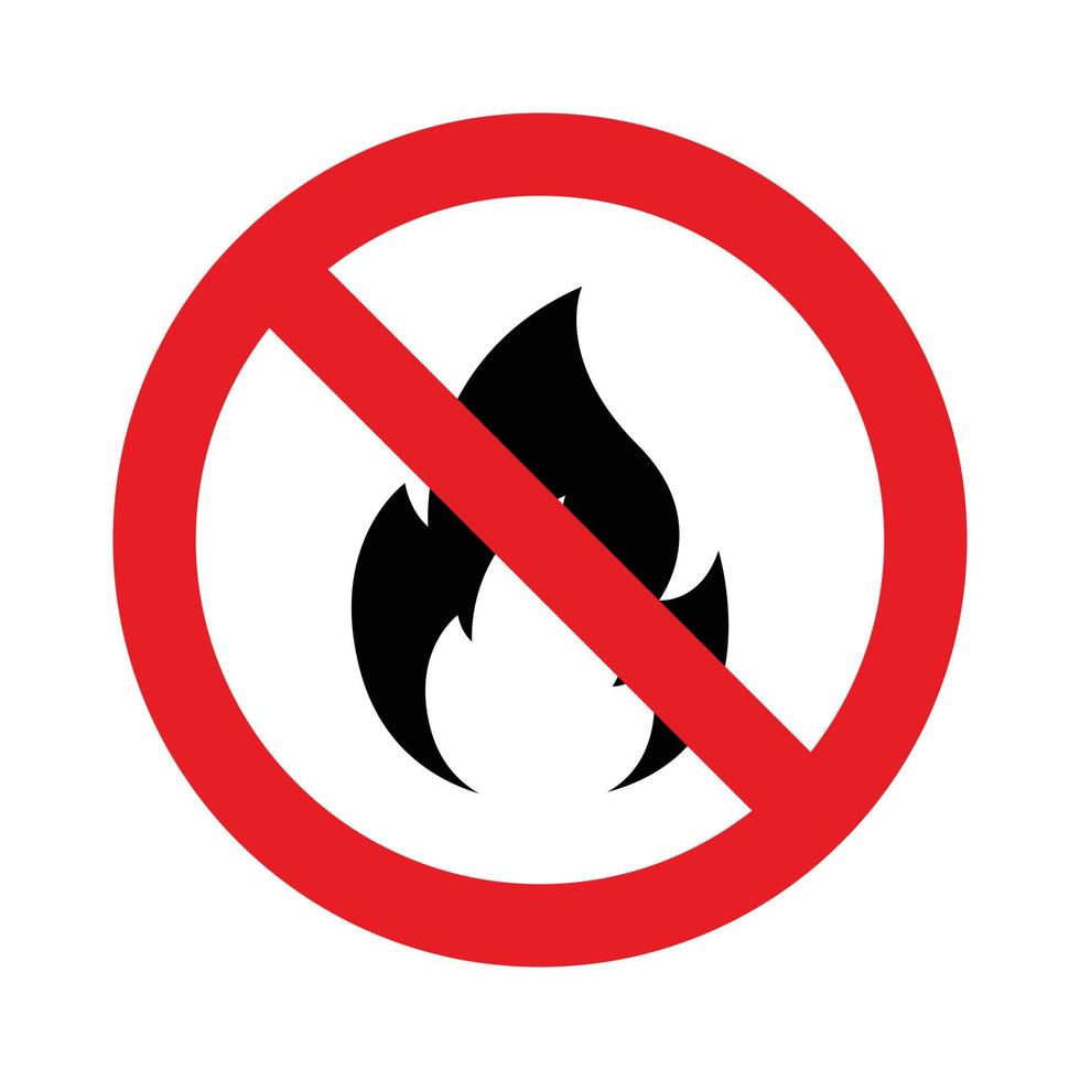 No fire sign isolated on white background. vector