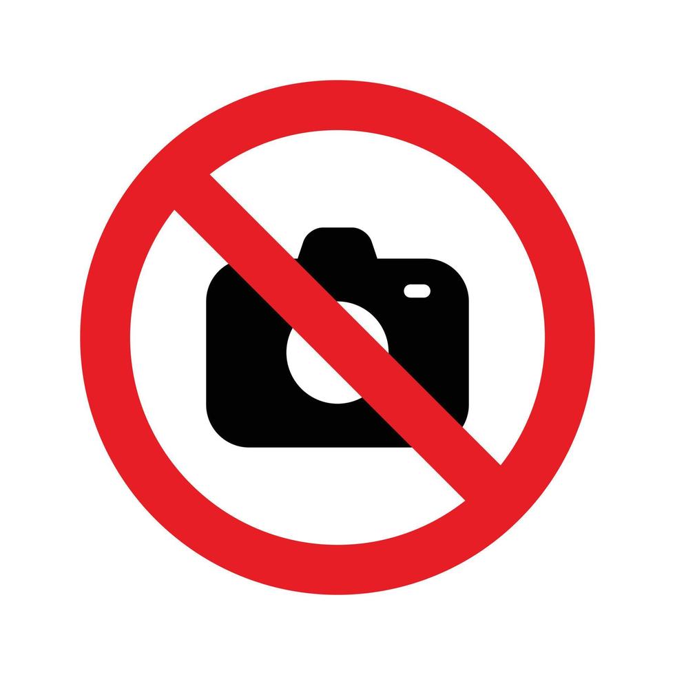 No photo or camera sign isolated on white background. vector