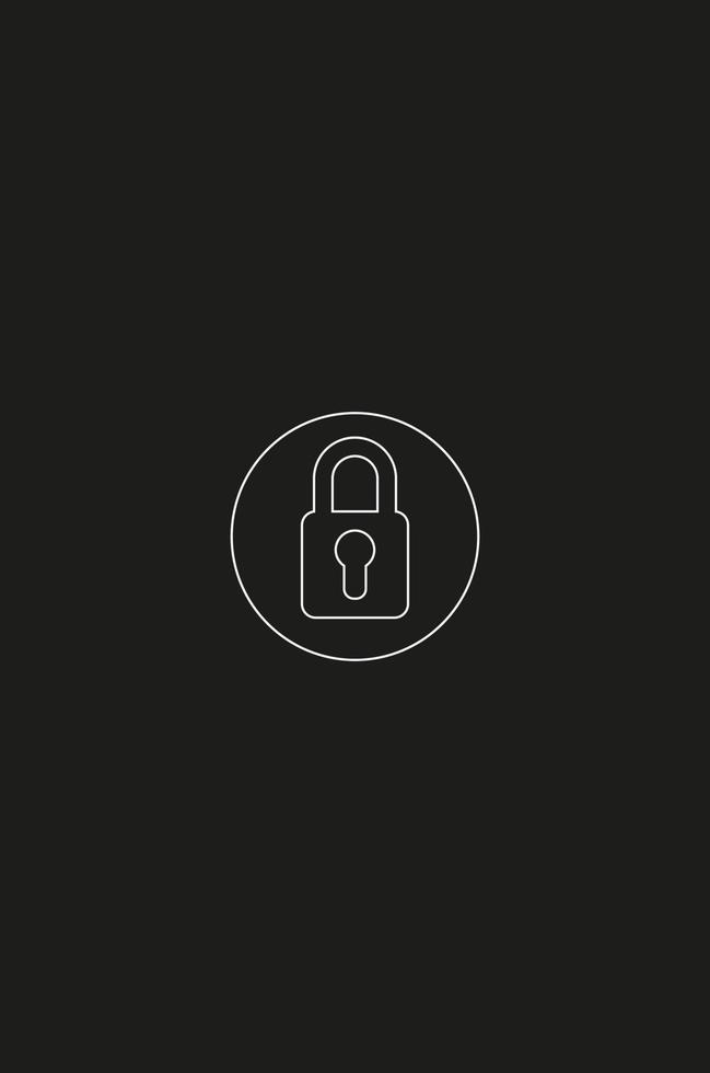 Thin line vector icon of the locked padlock