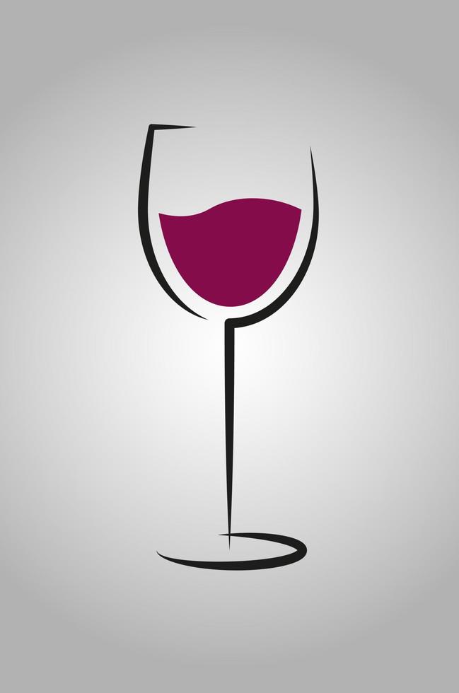 A vector illustration of a red wine in a glass