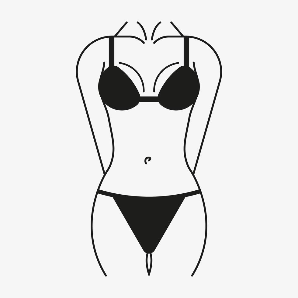 Slim female body vector illustration Skinny woman figure icon isolated on white background.