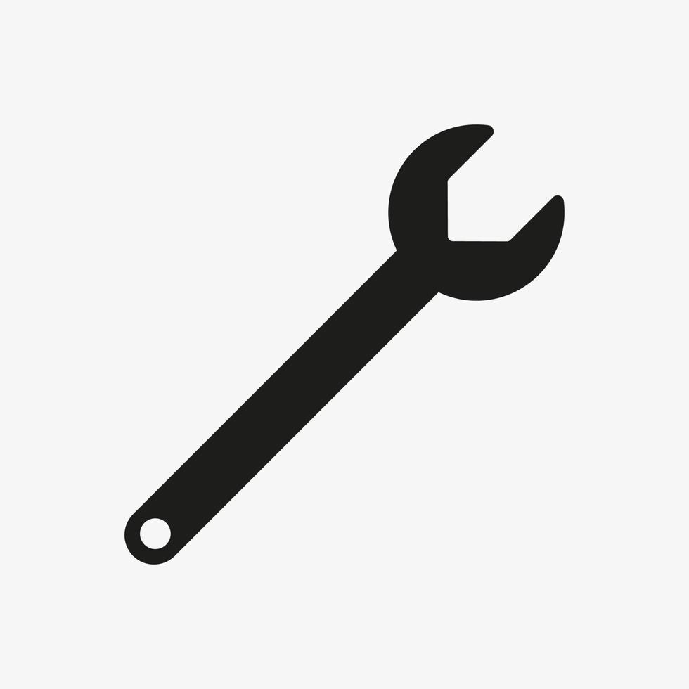 Wrench vector icon isolated on white background. Repair tool symbol.