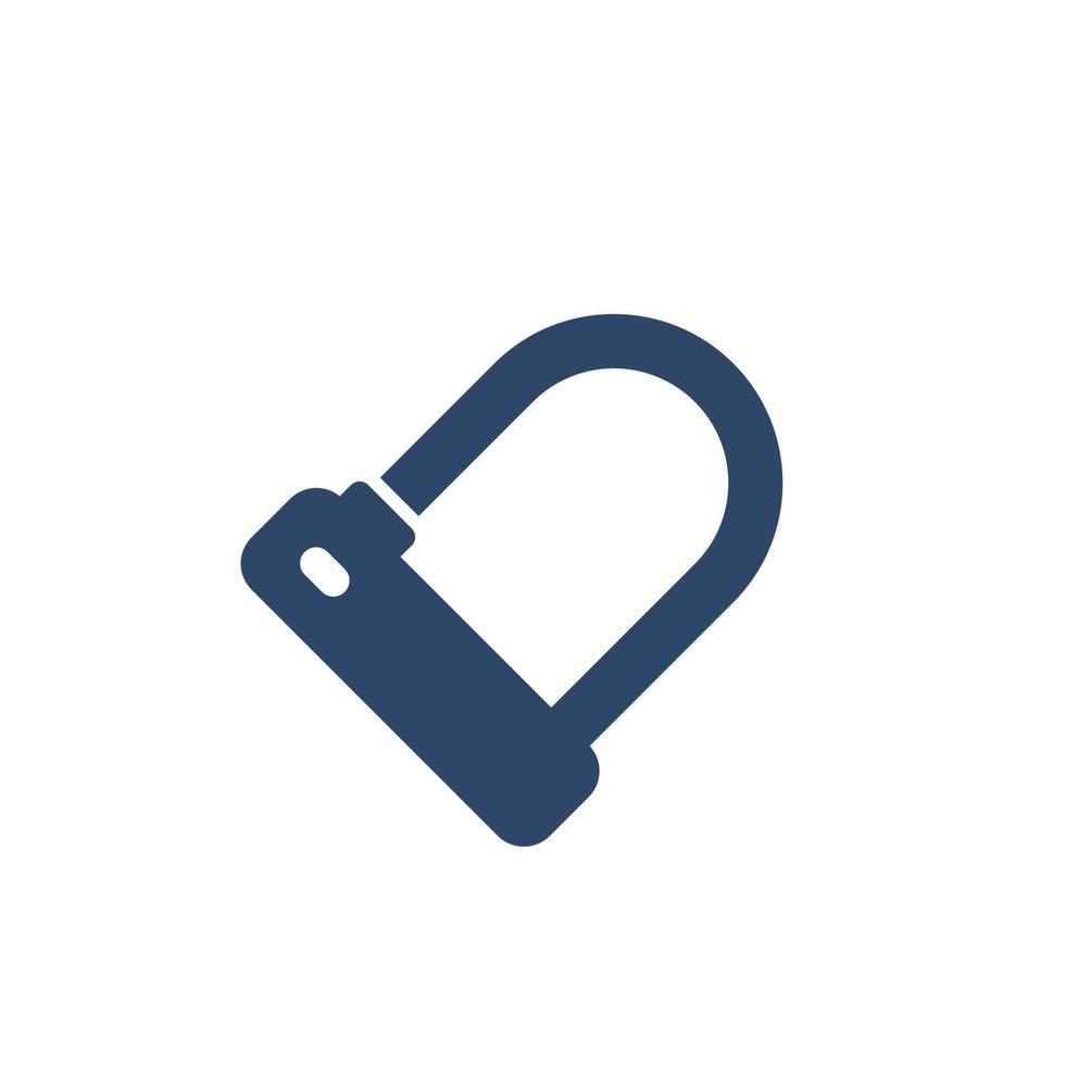 Bicycle U-Lock icon on white vector