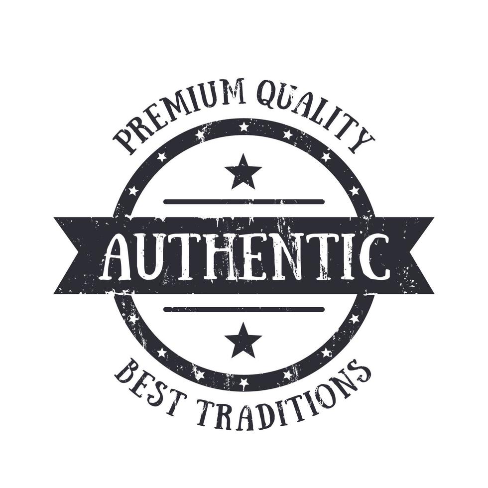Authentic vintage emblem, vector badge, print
