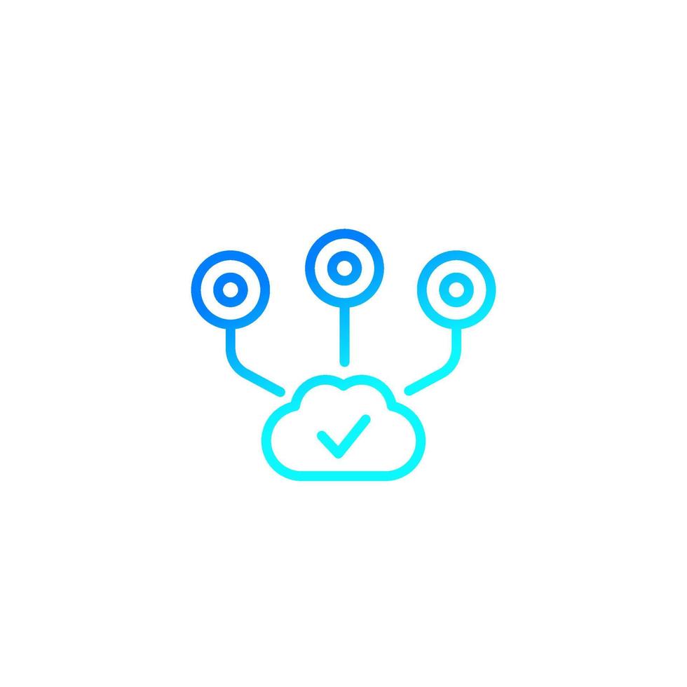 Edge Computing icon, line vector