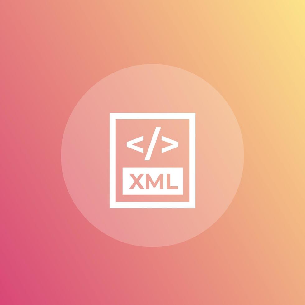 XML file format icon for web and apps vector