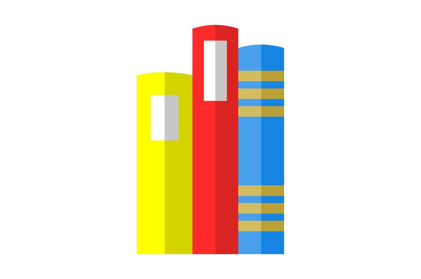 Vector flat design of three educational books