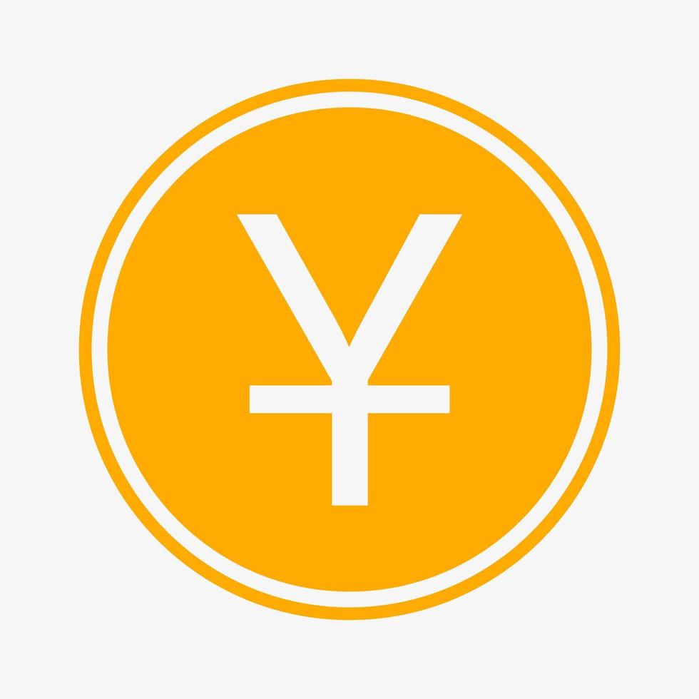 Yuan icon. Chinese currency symbol. Vector illustration. Coin symbol.