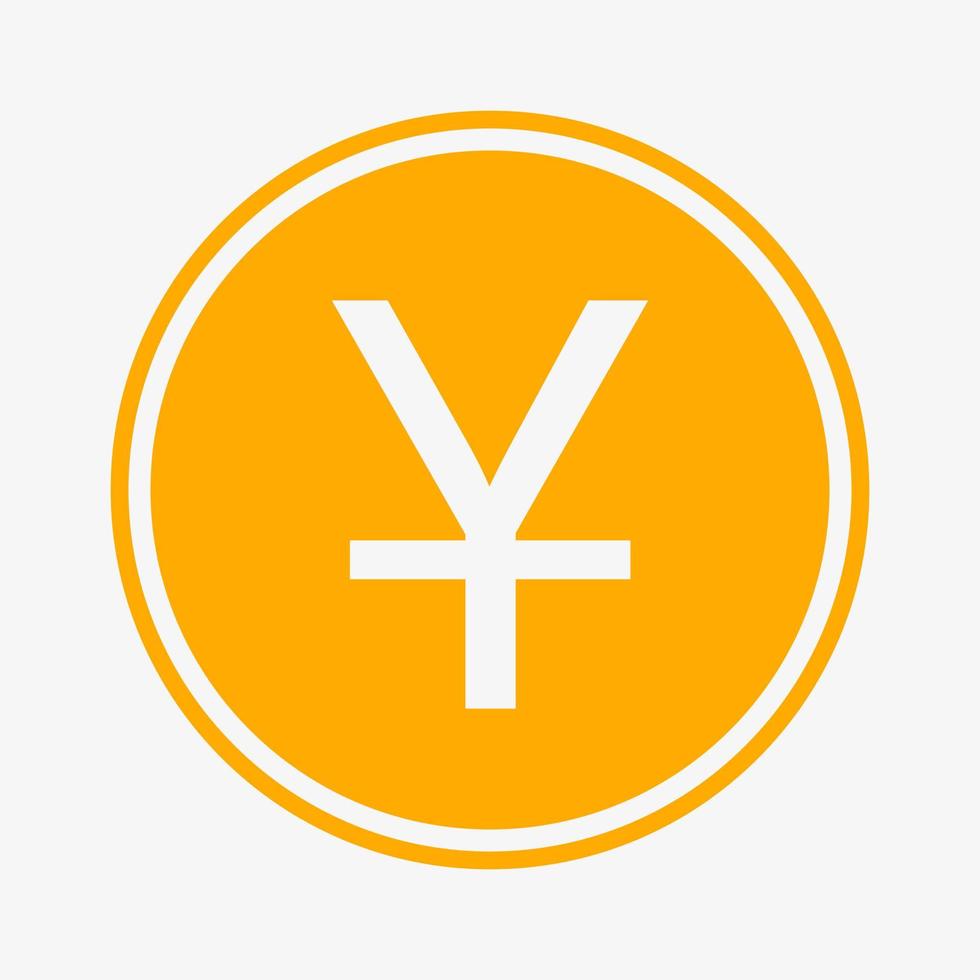 Yuan icon. Chinese currency symbol. Vector illustration. Coin symbol.