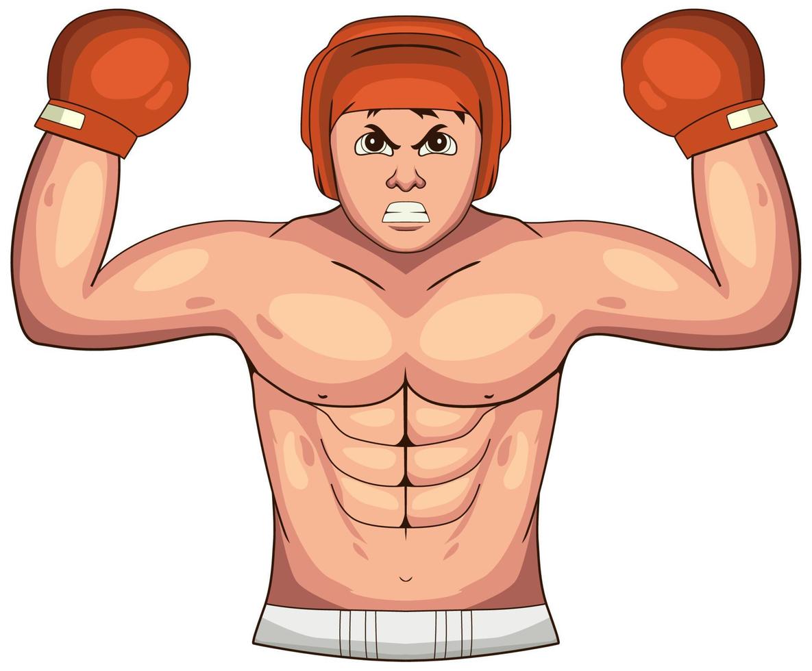 cartoon boxing torso with gloves vector