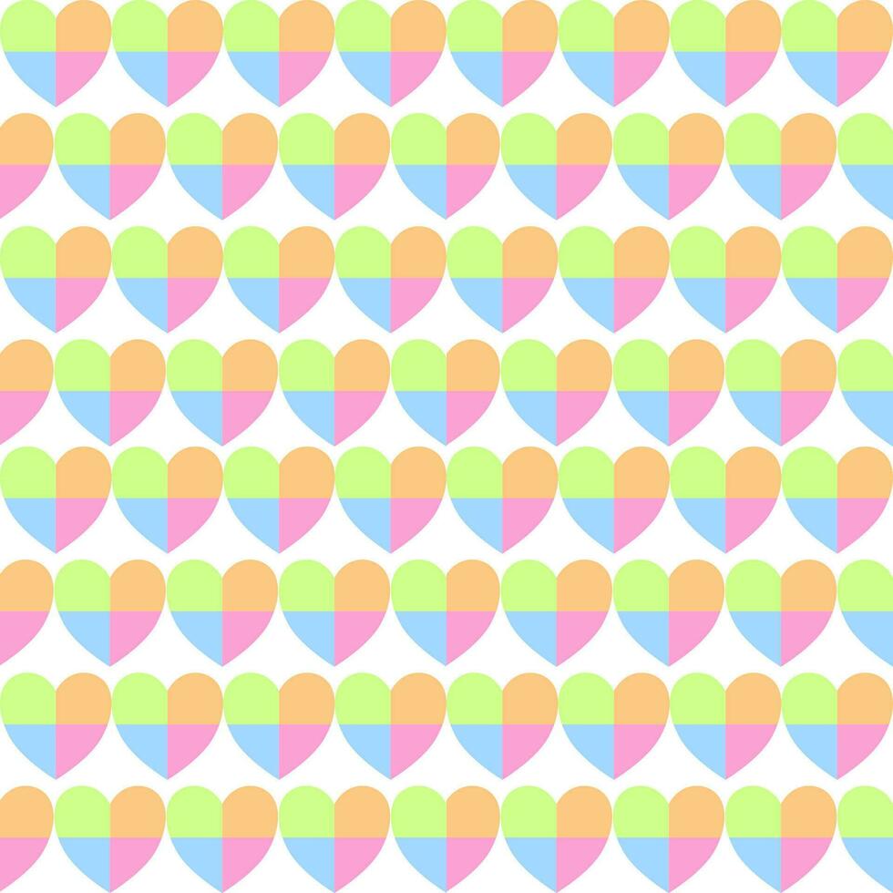 Heart Pattern Seamless Background Multiple Colors vector