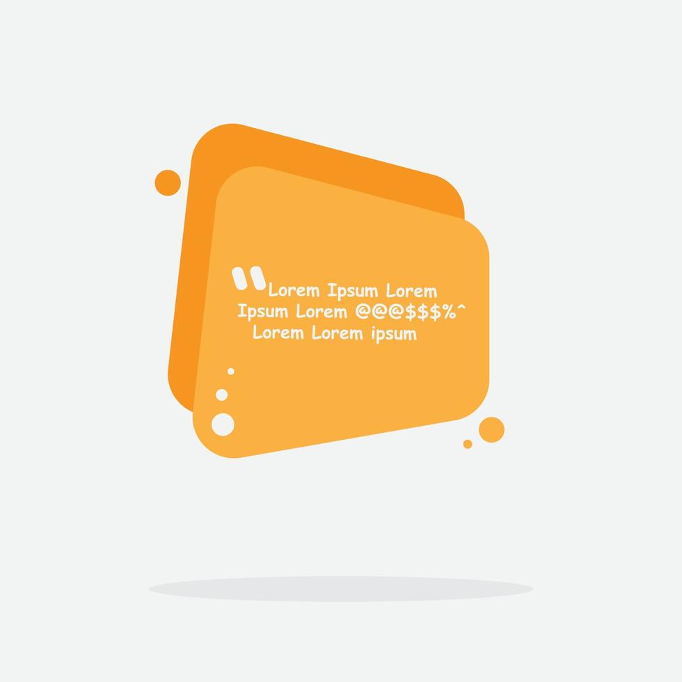 Quote box frame with orange color. Quote box icon. Texting quote boxes. Blank template quote text info design boxes quotation bubble blog quotes symbols. Creative vector banner illustration.