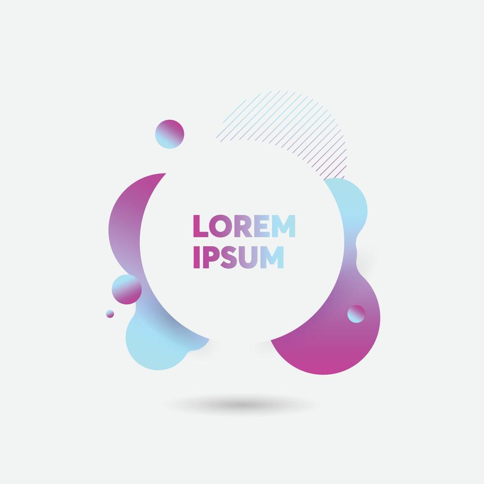 Liquid banner with bright effect isolated white background. Neon badge. Abstract geometric shape. Dynamic composition. Vector illustration