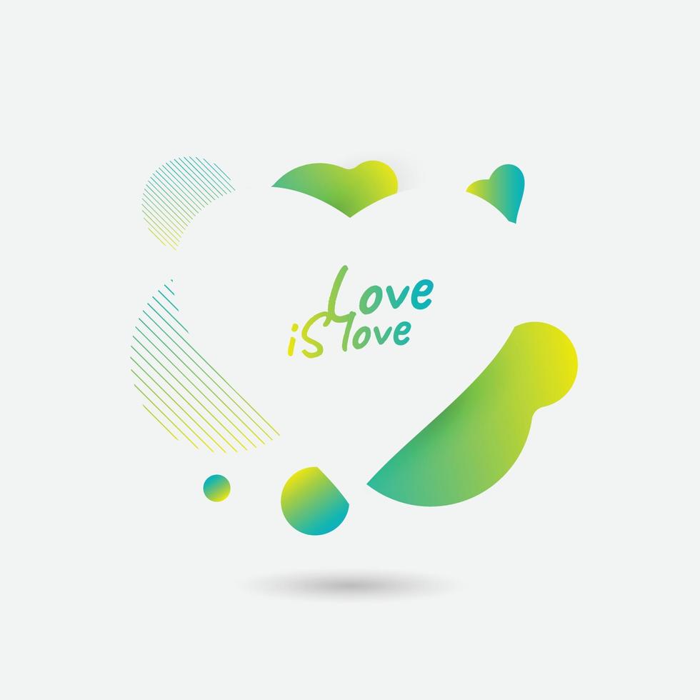 Heart Romantic Love with liquid background vector