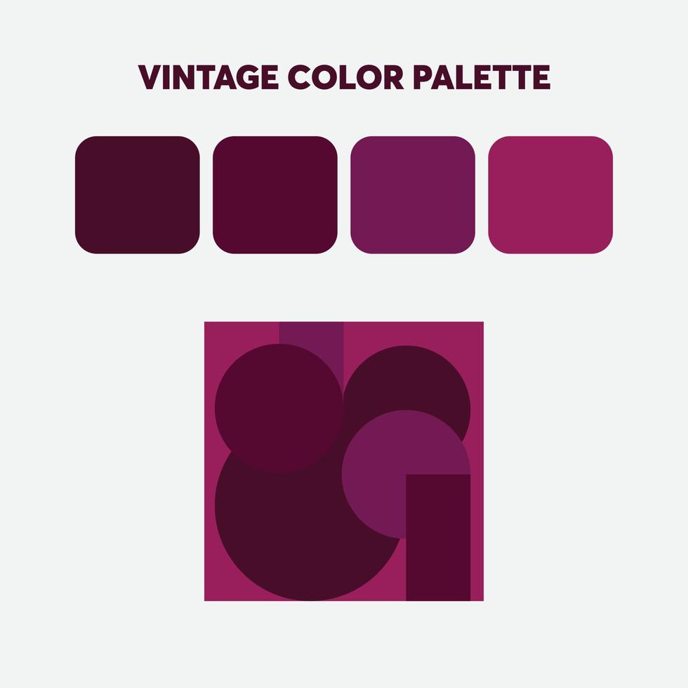 paleta de colores vintage con ejemplo de arte geométrico vector