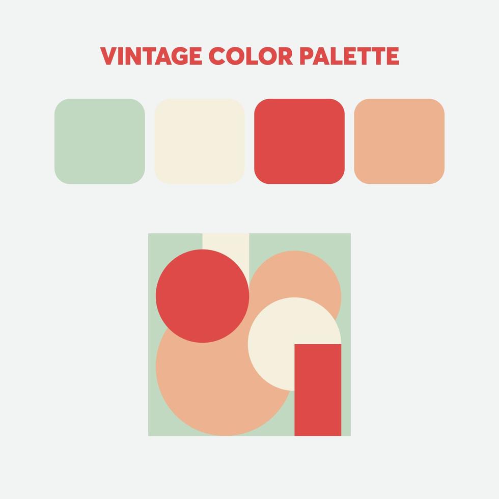 vintage color palette with example on geometric art vector