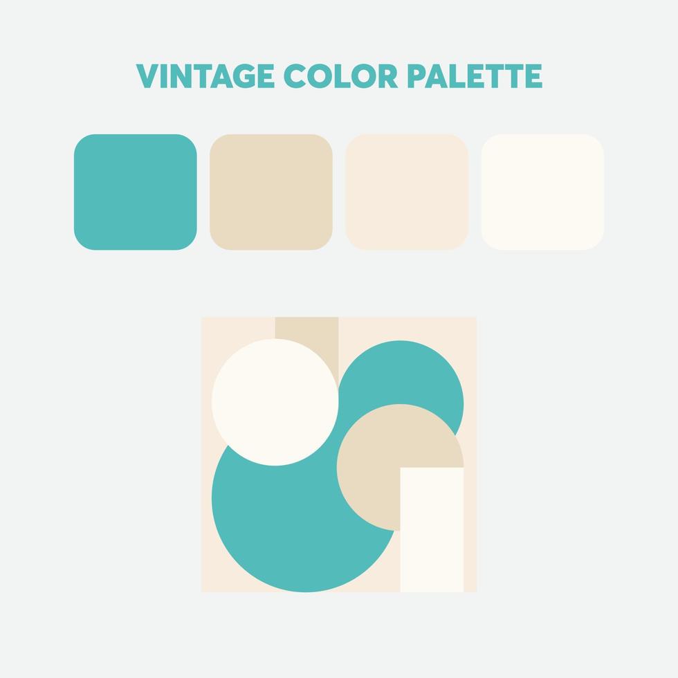 vintage color palette with example on geometric art vector