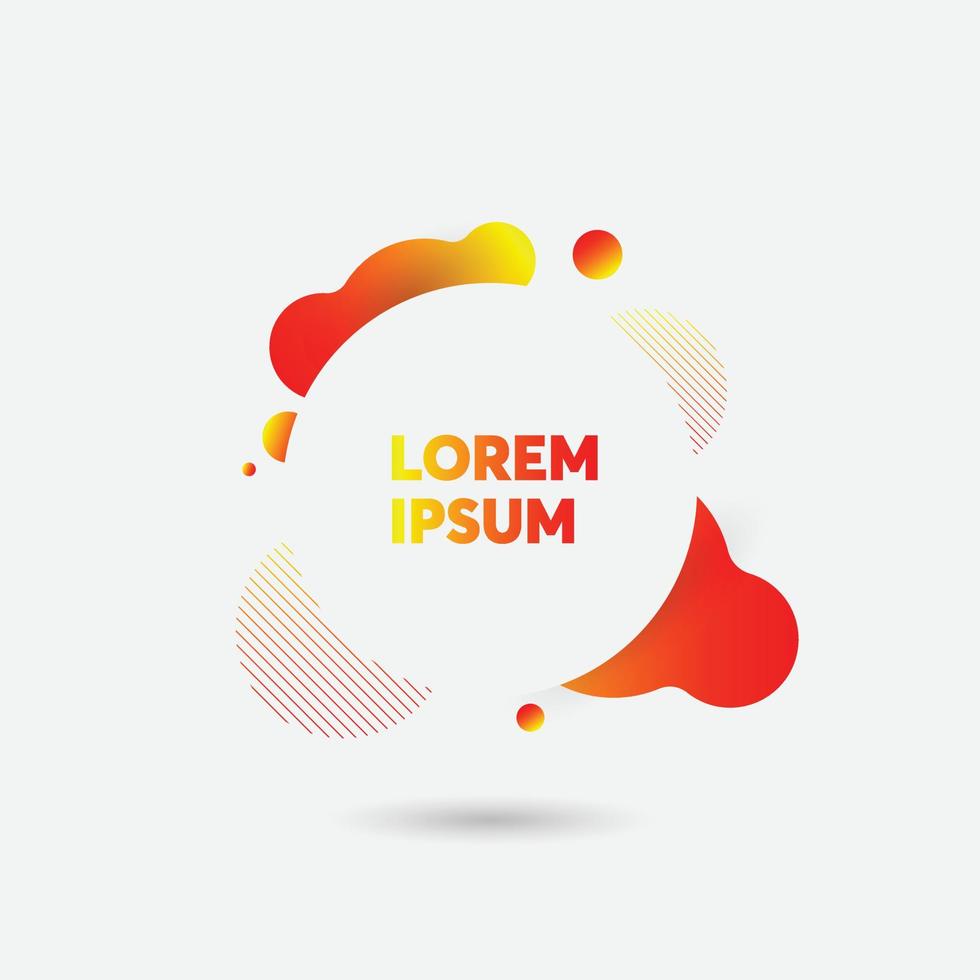 Liquid banner with bright effect isolated white background. Neon badge. Abstract geometric shape. Dynamic composition. Vector illustration