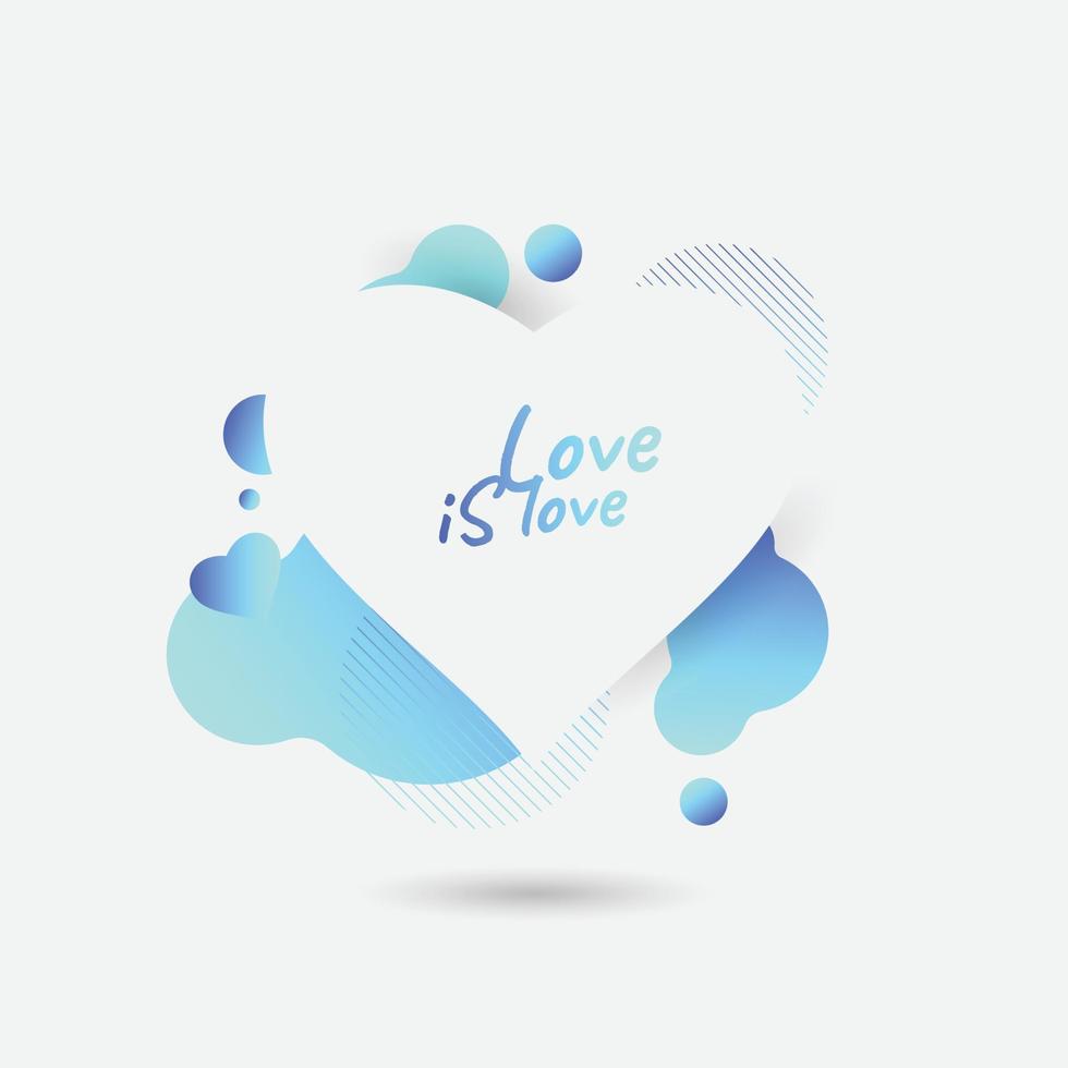 Heart Romantic Love with liquid background vector
