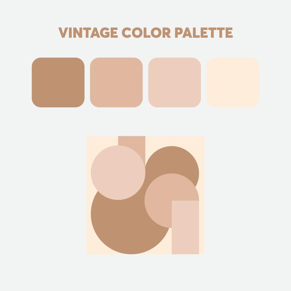 paleta de colores vintage con ejemplo de arte geométrico vector