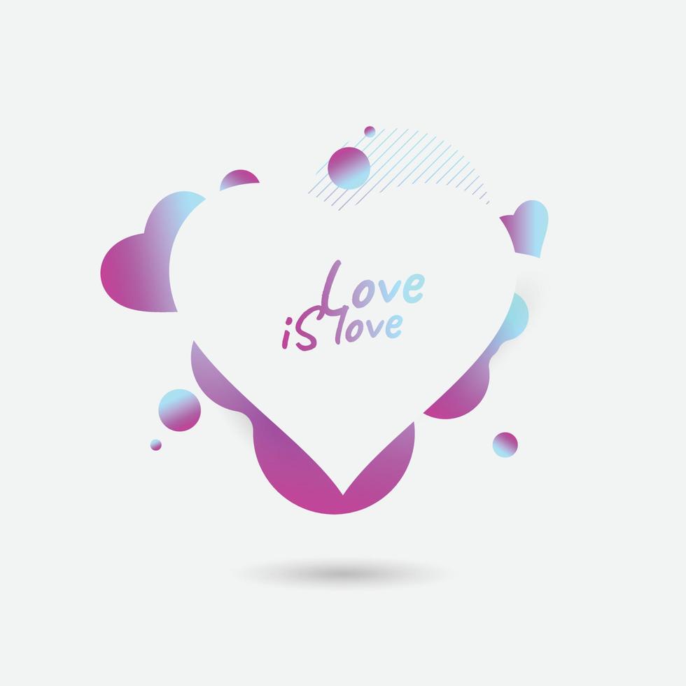 Heart Romantic Love with liquid background vector