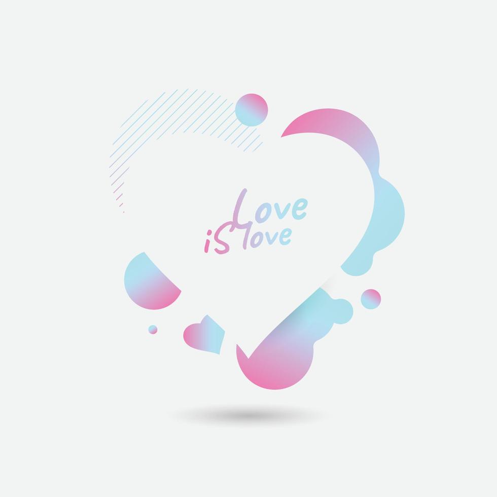 Heart Romantic Love with liquid background vector