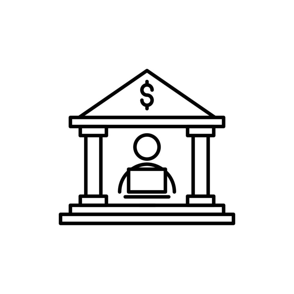 icono de banco de institución financiera vector