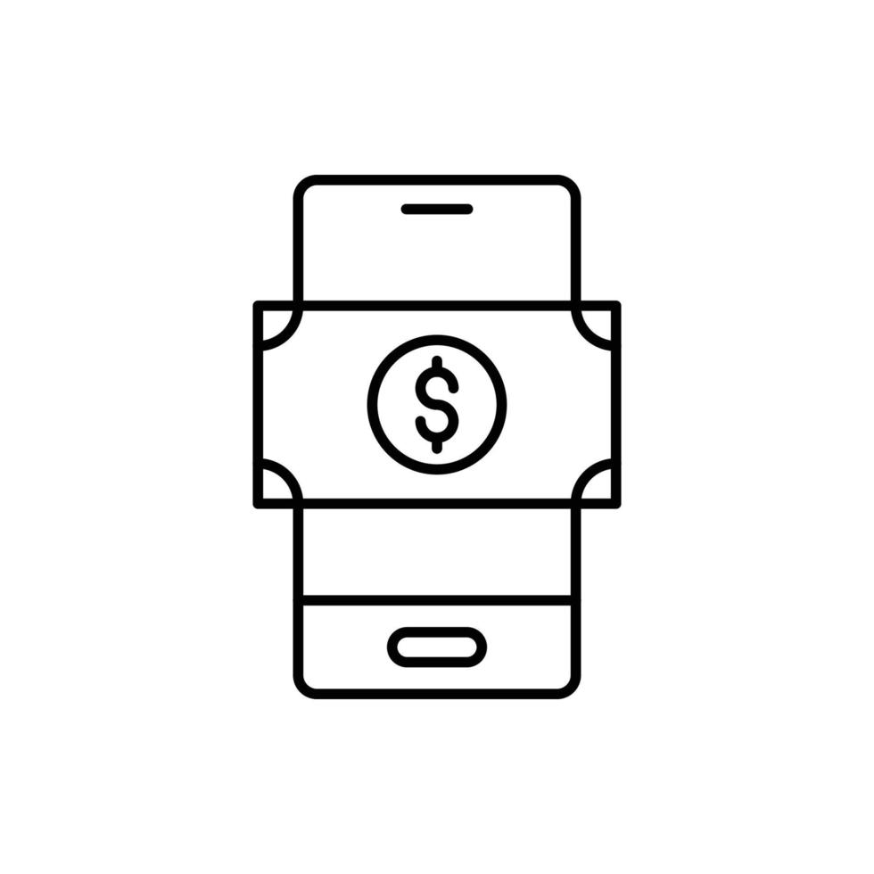 icono de pago móvil en línea vector