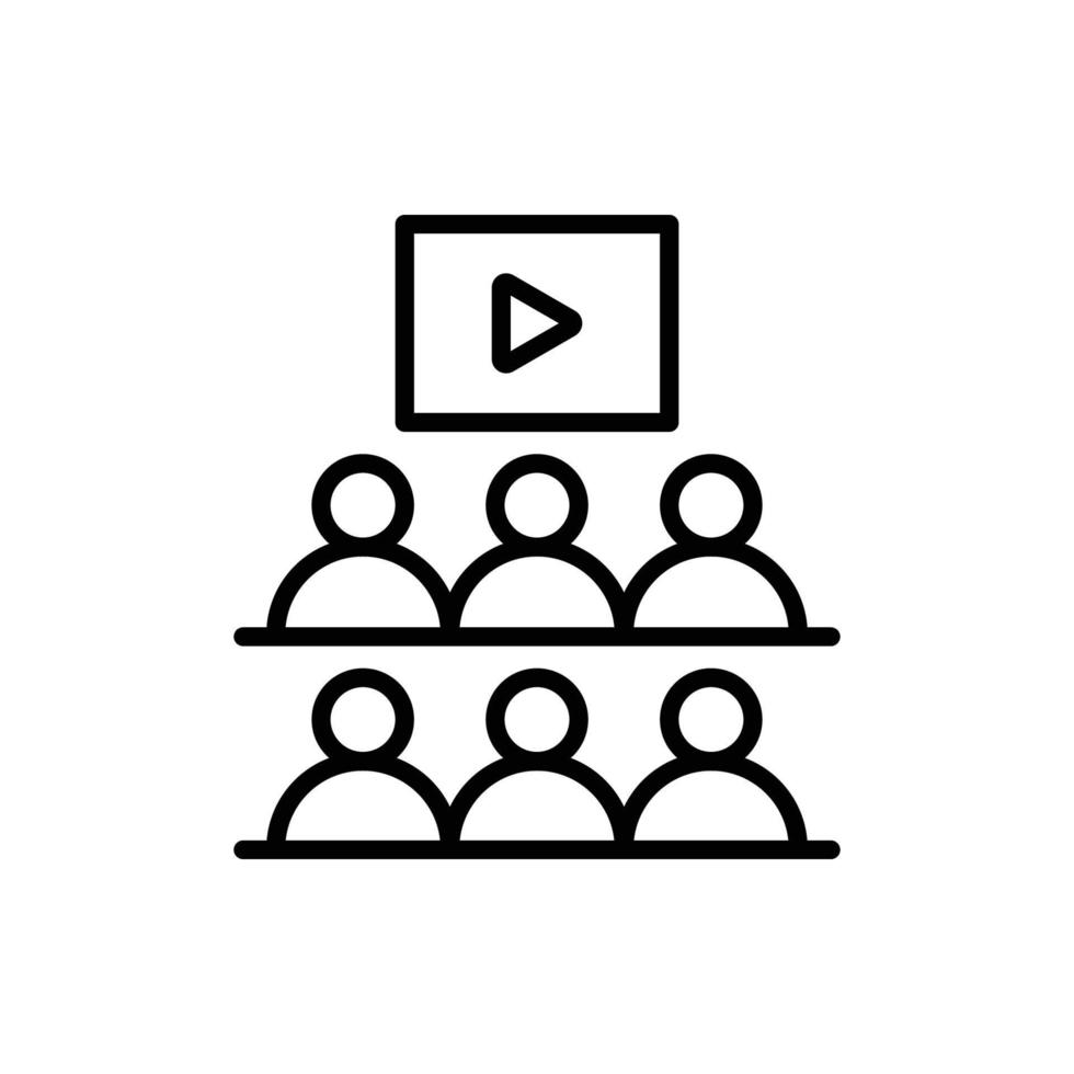 Business video conference meeting icon vector