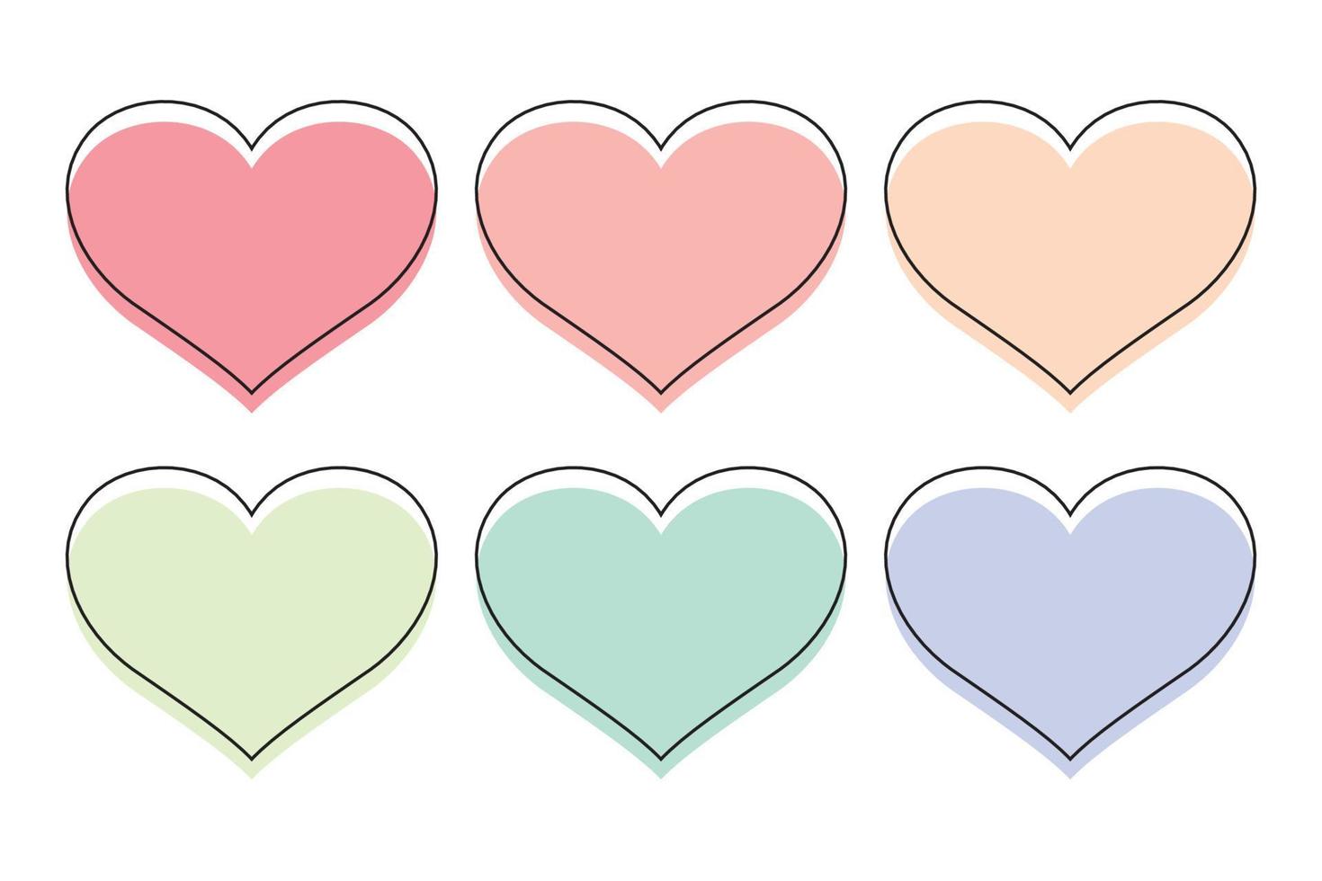 Collection of hand drawn hearts vector