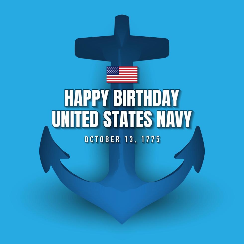 diseño de fondo de cumpleaños de la marina de los estados unidos. vector