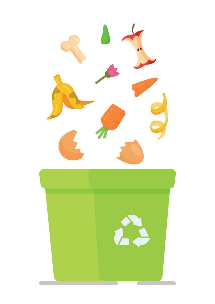 Vector illustration of ordering services for garbage collection, recycling plant.