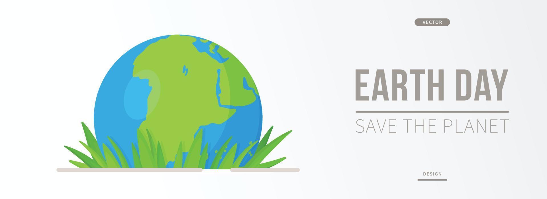 Vector illustration of the planet's trash day banner. World Day of Planet Earth. April 22. Saving the world from litter.