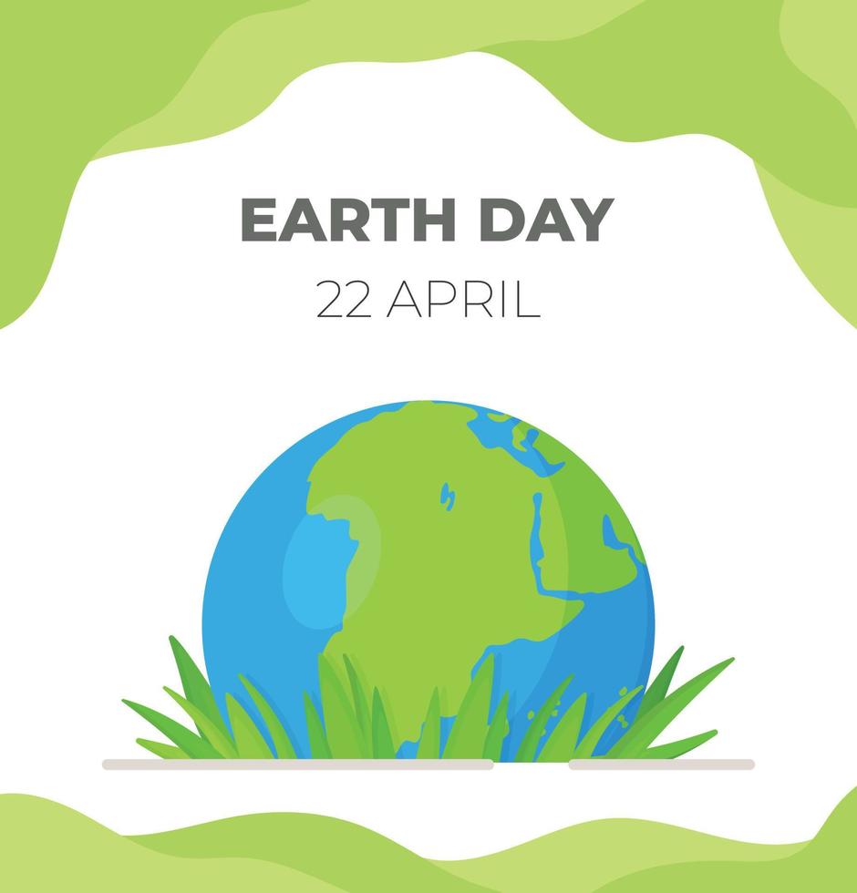 Background illustration of Earth on grass.Vector illustration of the world for the planet earth. vector
