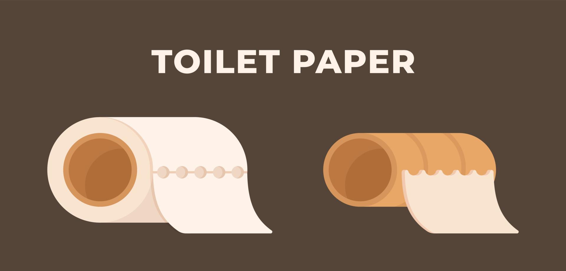 Vector illustration of toilet paper isolated on a brown background. Cleaning in the restroom.