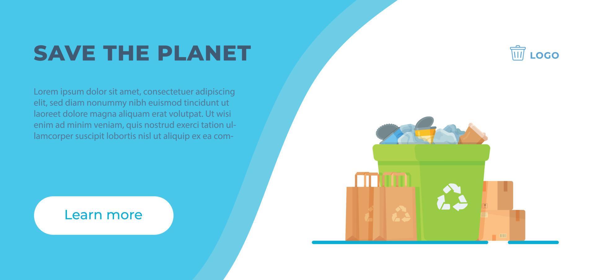 Garbage can with waste, plastic bags. A pile of waste that smells ugly