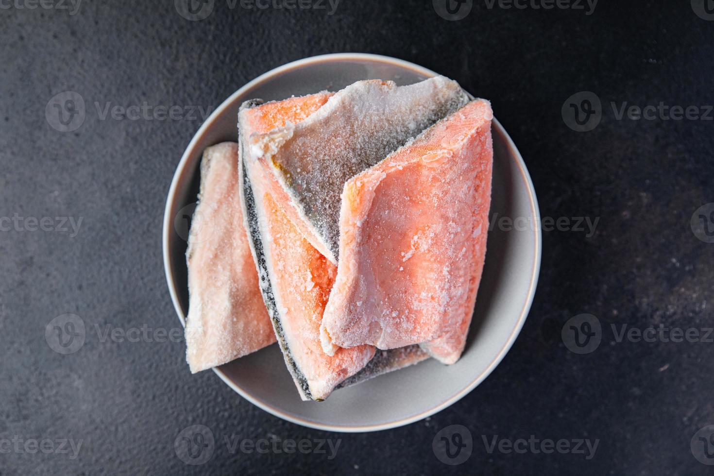 frozen fish fillet salmon or char fresh portion dietary healthy meal food photo