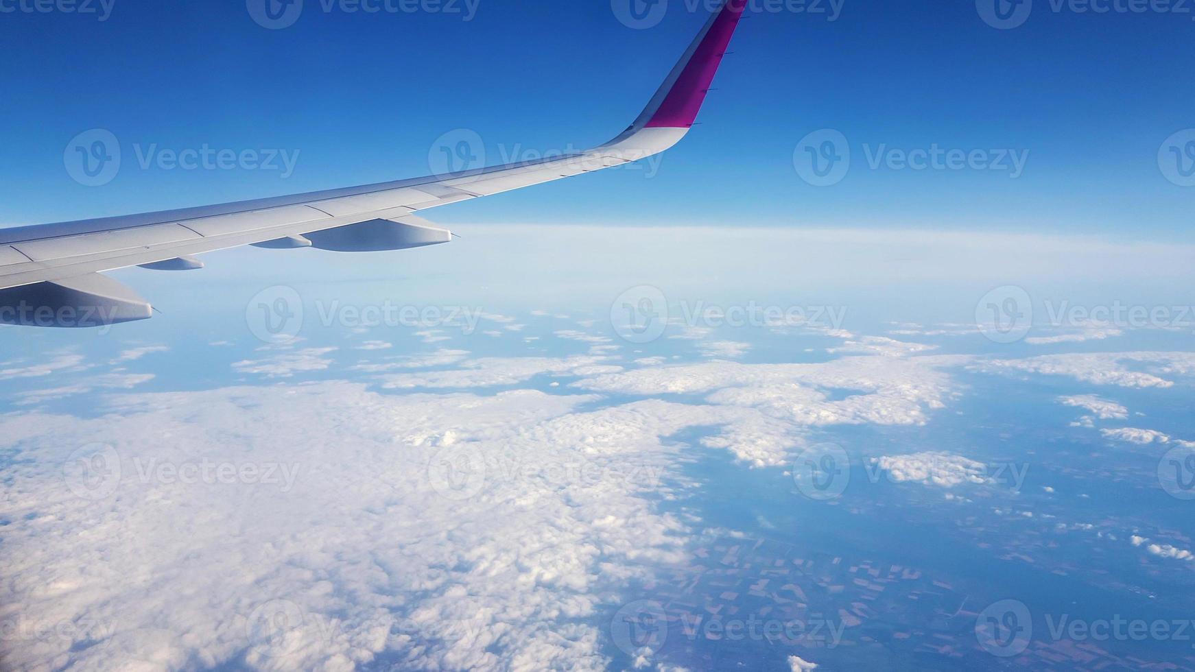 Aerial footage from the window on a Wizzair airplane . 15. 09. 2019, UK. photo