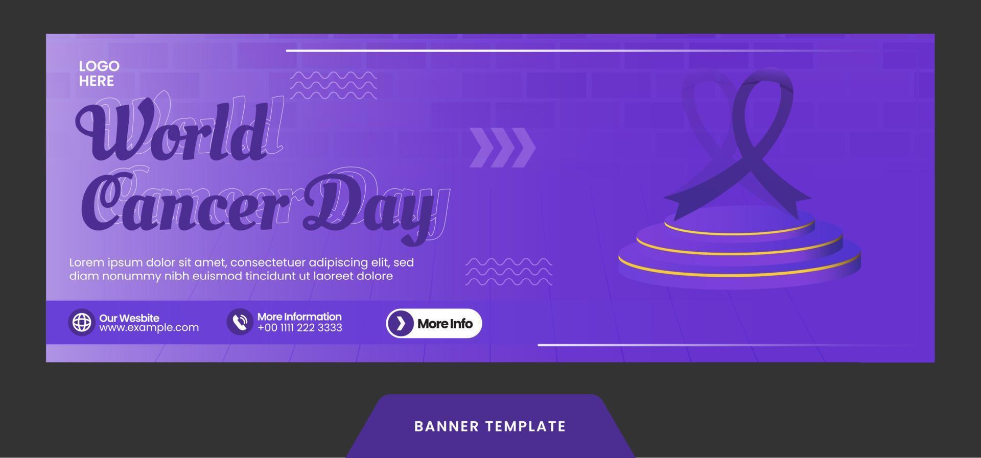 banner cover world cancer day template or banner layout for social media banner vector