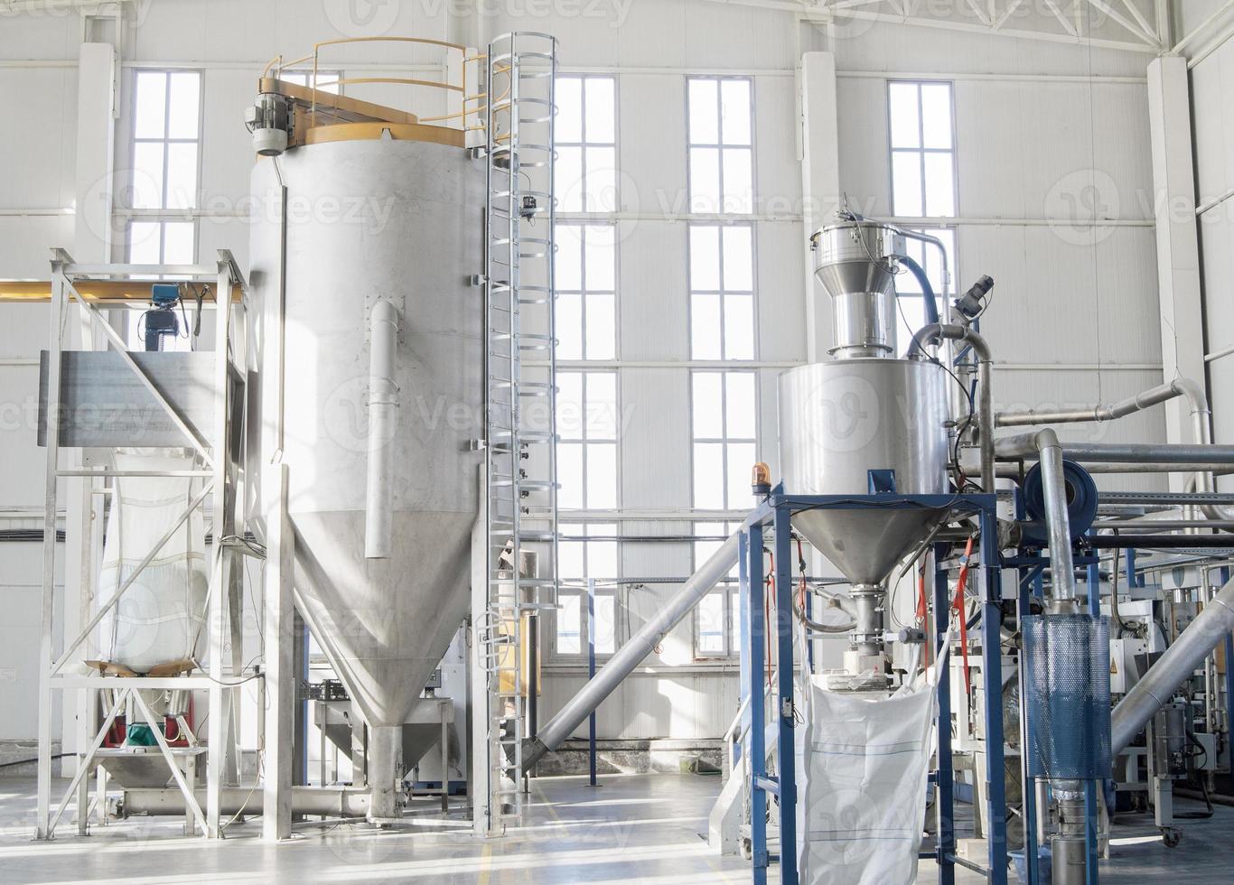 factory for the production of pet plastic granules. plant of PET granules photo