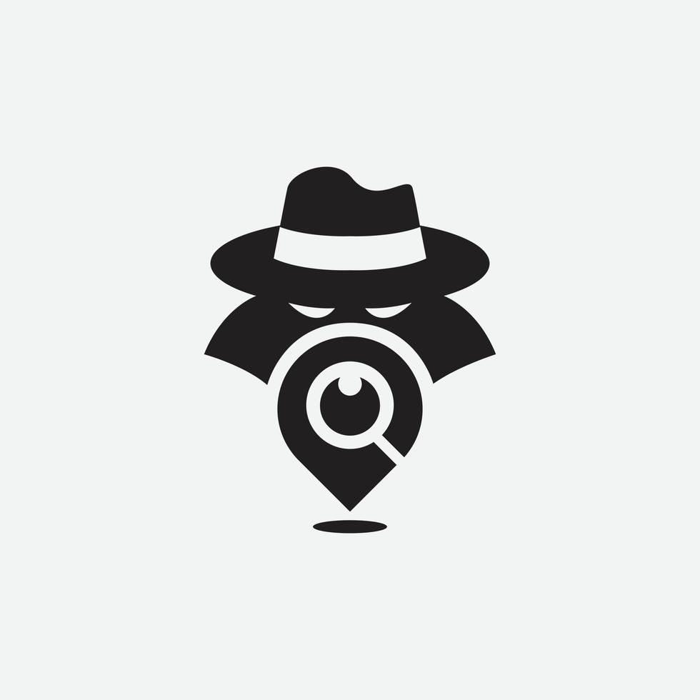 logotipo de detective pin vector