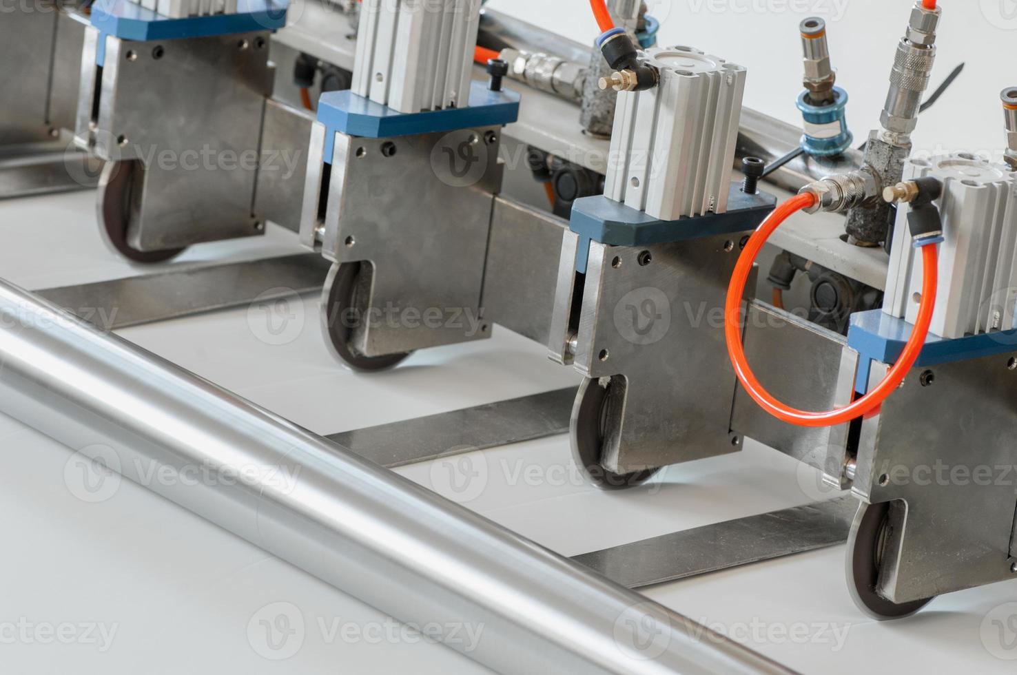 equipment are cut and furrowing the felt fabric for automotive filters photo