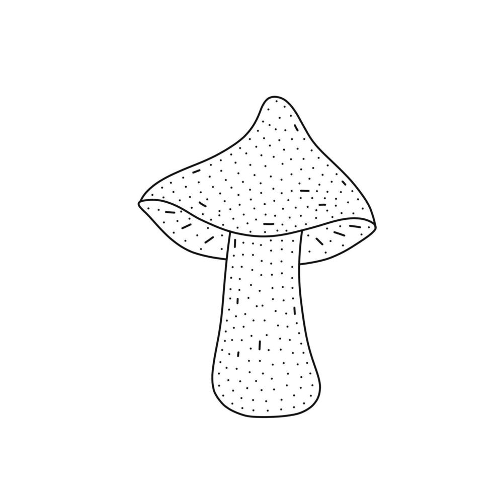 Hand drawn mushroom icon in doodle style. Cartoon mushroom vector icon for web design isolated on white background.