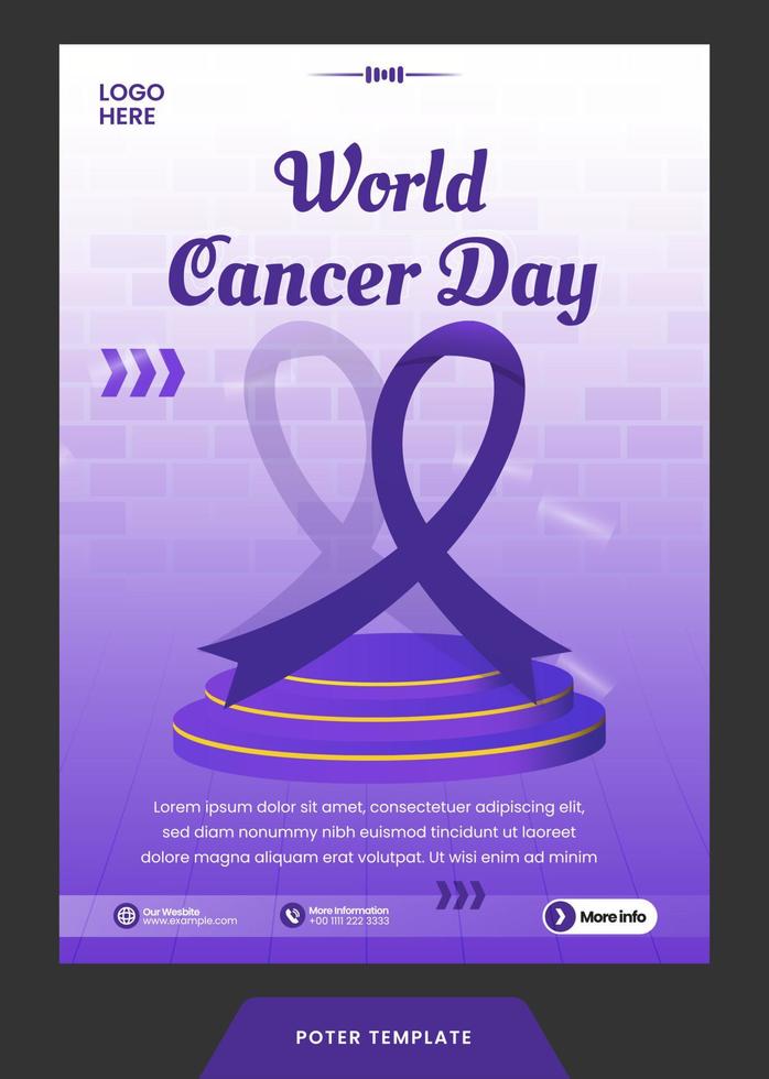 poster template world cancer day with luxury and modern style with luxury style for advertising vector