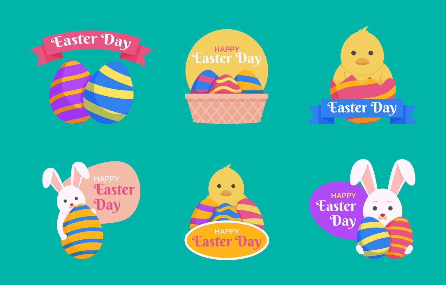 Easter Day Label Set vector