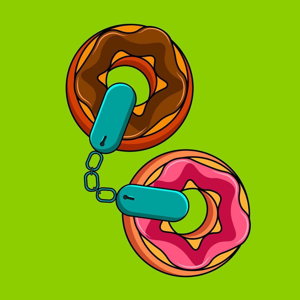 Two pairs of chained donuts vector