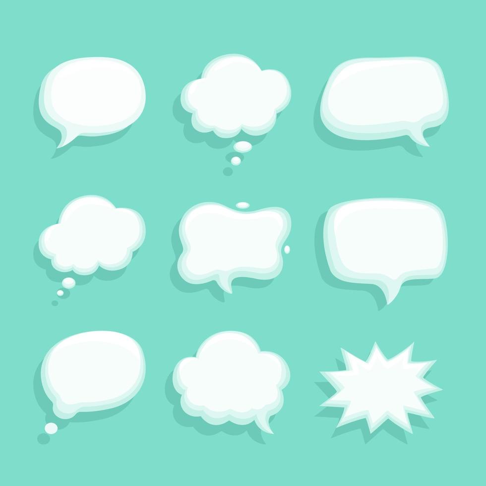 Ballon chat clay 3d collection set illustration editable vector