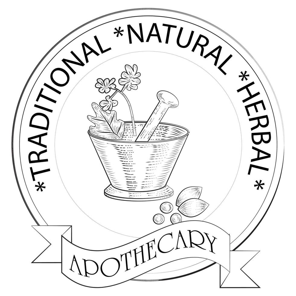 Apothecary badge and sign vector