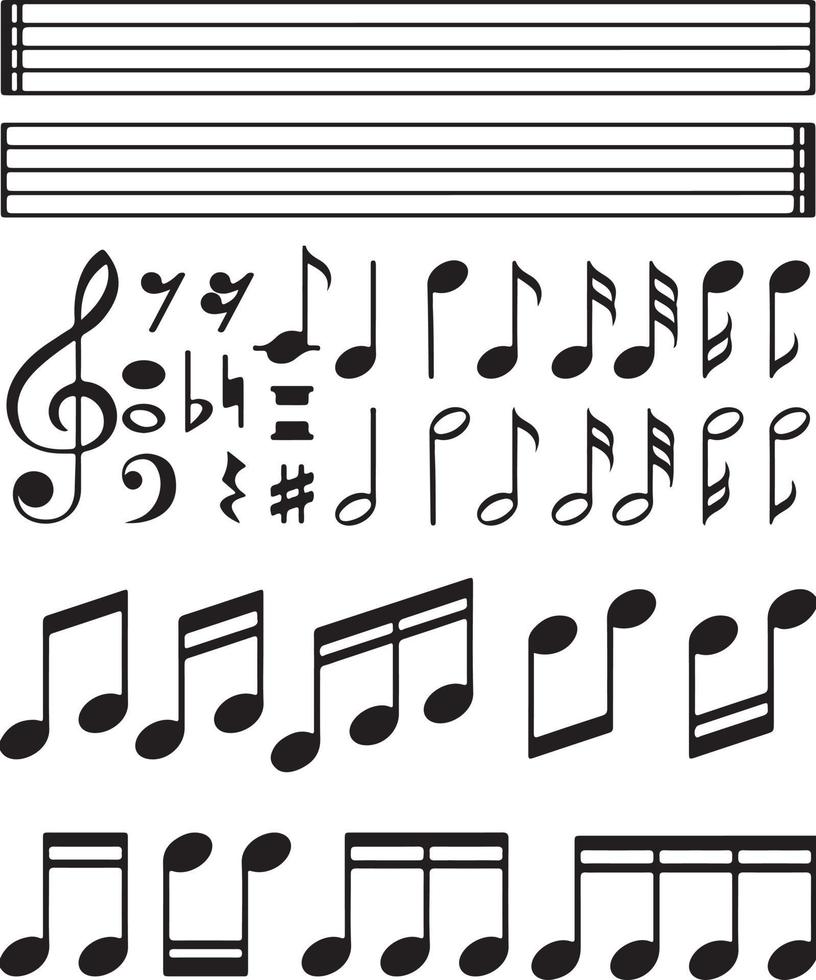 musical notes collection on white vector